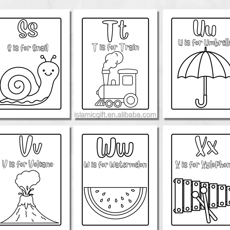 Preschoolers Kids Ages 2-4 A To Z  Abc Fill Color In Alphabet Coloring Book For Kids