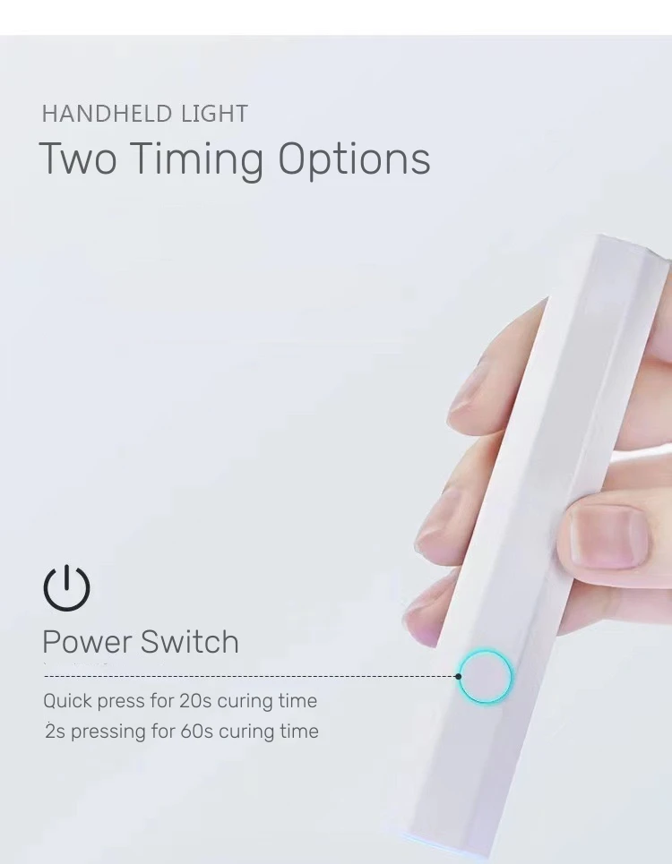 MyBeautyNails Wholesales OEM Private Label Gel X Tip Extension Portable Cordless Rechargeable Mini UV LED Flash Cure Light