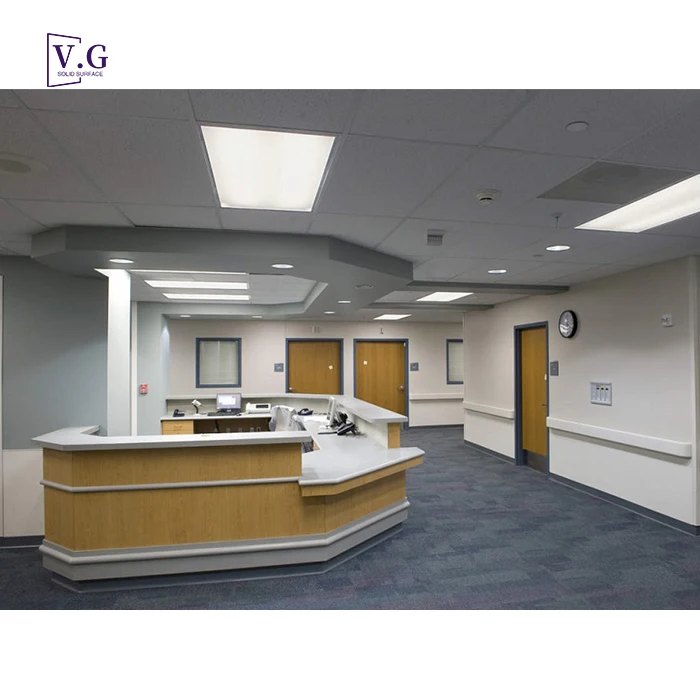 Manufacture Design Hospital Hotel Solid Surface Counter Nurse Station Reception Desk Furniture