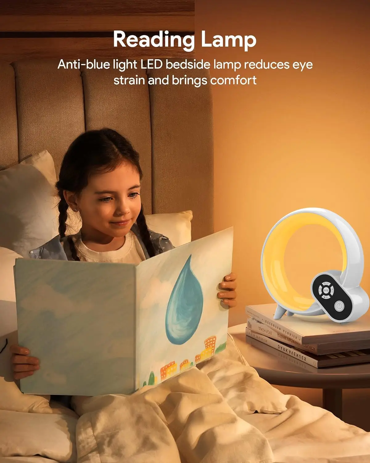 Multi-color Portable Stepless Dimming USB Rechargeable Alarm Clock 15 White Noise Bedside Night Lamp for Bedroom Decor Gifts