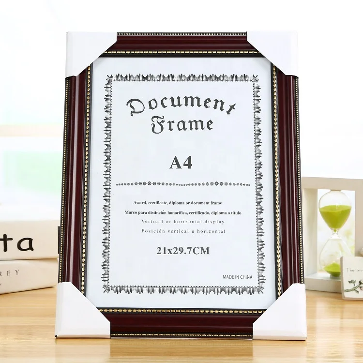 Wholesale wood frame PS foam photo frame A3/A4 wall hanging certificate picture frame