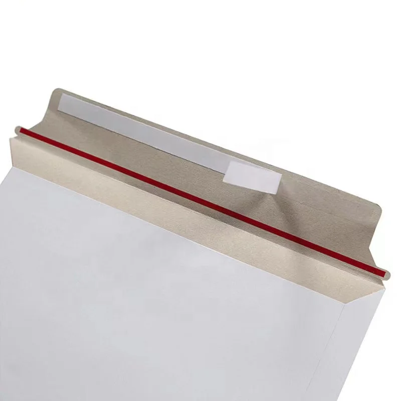 Custom Print Sturdy Customized document paper bag White Shipping Paper Envelopes Rigid Flat Mailers