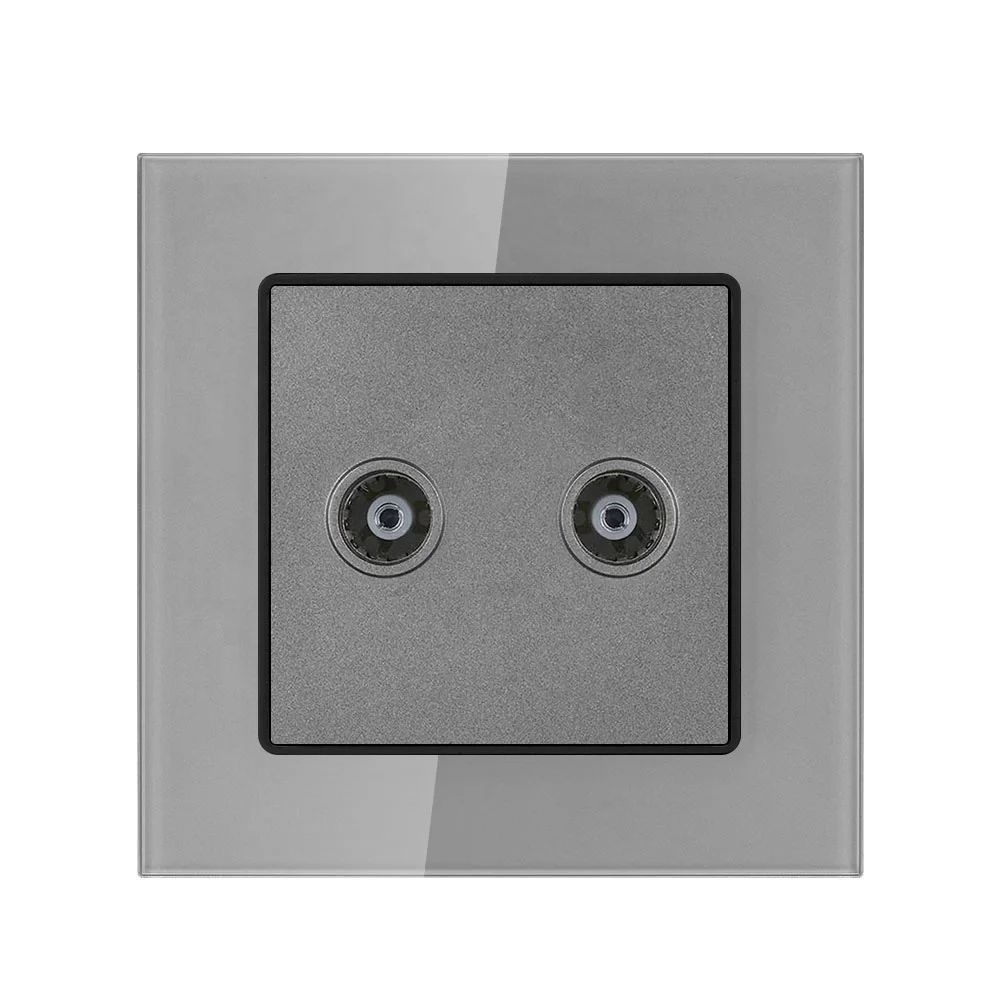 Настенная розетка из закаленного стекла, 2 шт.