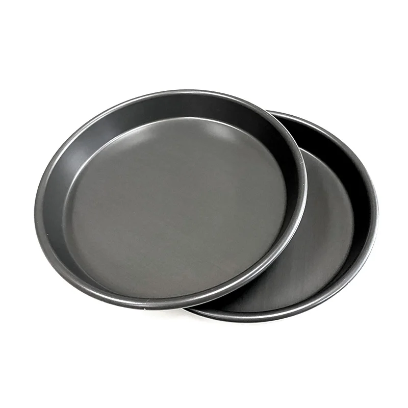 9  inch pizza pan hard coat aluminium alloy round baking tin pan pizza  mold fixed bottom manufacturer  deep and low