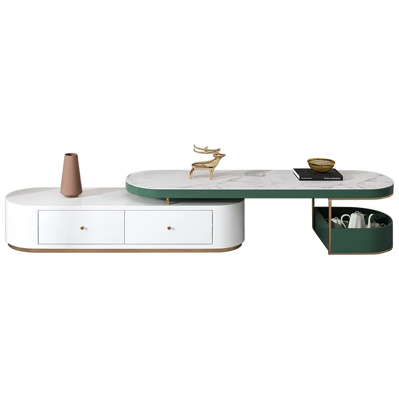 
Nordic style wrought iron metal home living room furniture apartment coffee table TV cabinet combination 