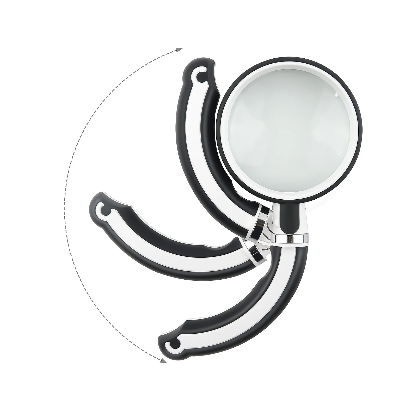 New hand-held magnifier rubber folding rotary hand-held glass lens for reading jewelry appreciation magnifier