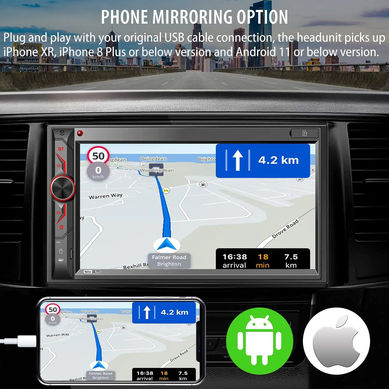 Автомобильный мультимедийный приемник с Bluetooth