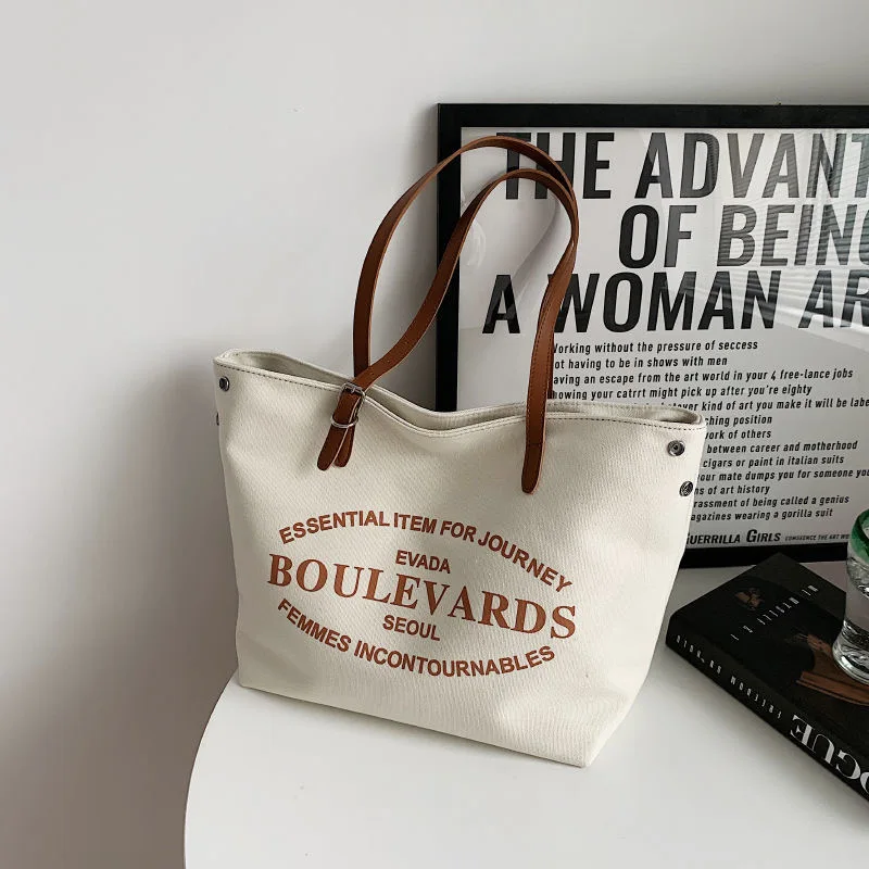 Designer Luxury Gentle Woman Vintage Bag Canvas Tote Handbags For Women