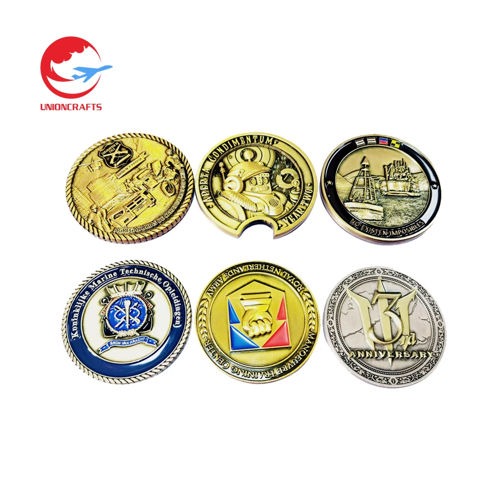 Custom design logo antique gold souvenir coins zinc alloy copper commemoration collection metal US challenge coin