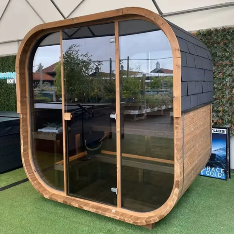 Modern Design Solid Wood Outdoor Cube Sauna Room Steam Sauna