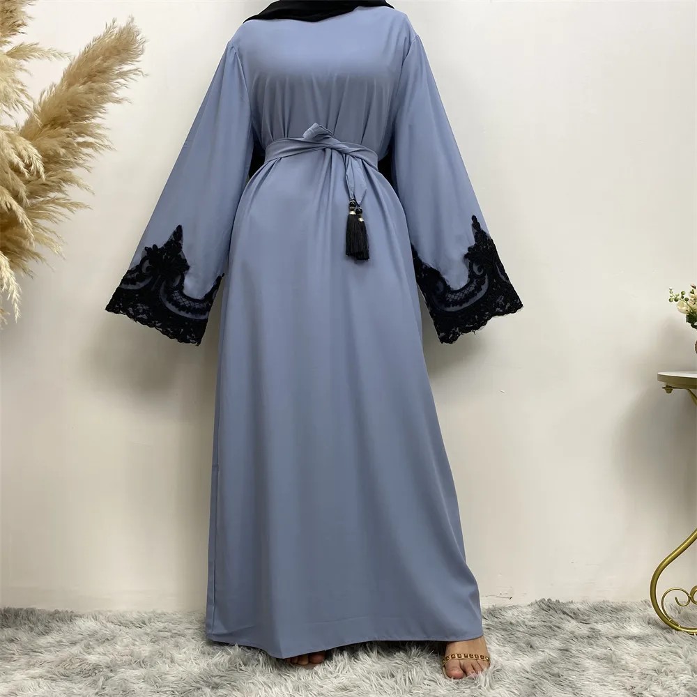 Yibaoli мусульманская женская одежда 2023 nida abaya с кружевным декором Исламская для Ближнего Востока