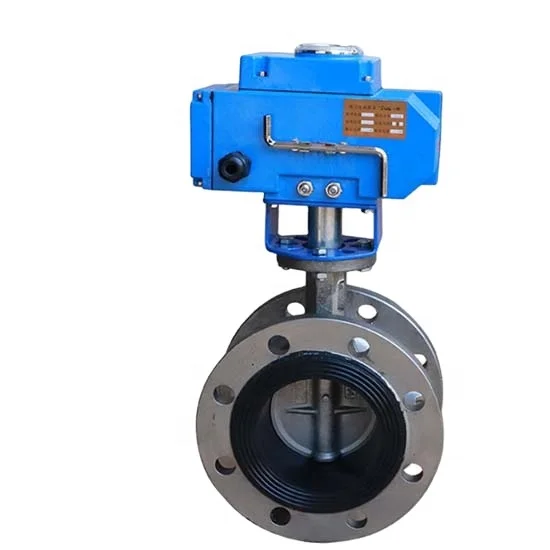 
Stainless steel double flange Electric butterfly valve 