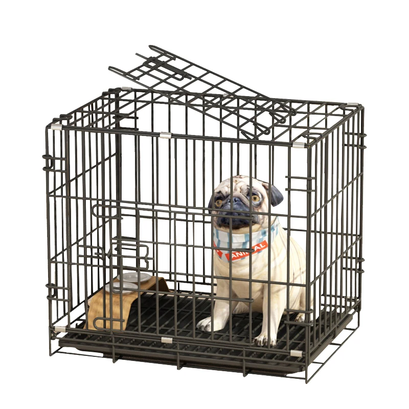 Folding Portable Pet Cages Stainless Steal Wire Dog Crate Cat House Carriers Large Kennel Out Door metal Pet Cages Carriers