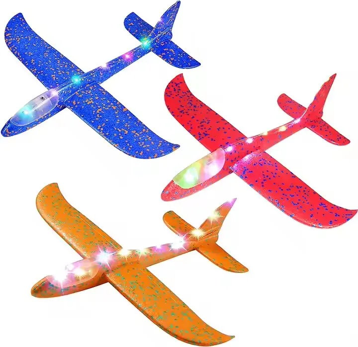 RTS LED Light Up Flight Mode Glider Planes Flying Toys for toddlers Outdoor Hand Throwing Gliders EPP Foam Plane with light