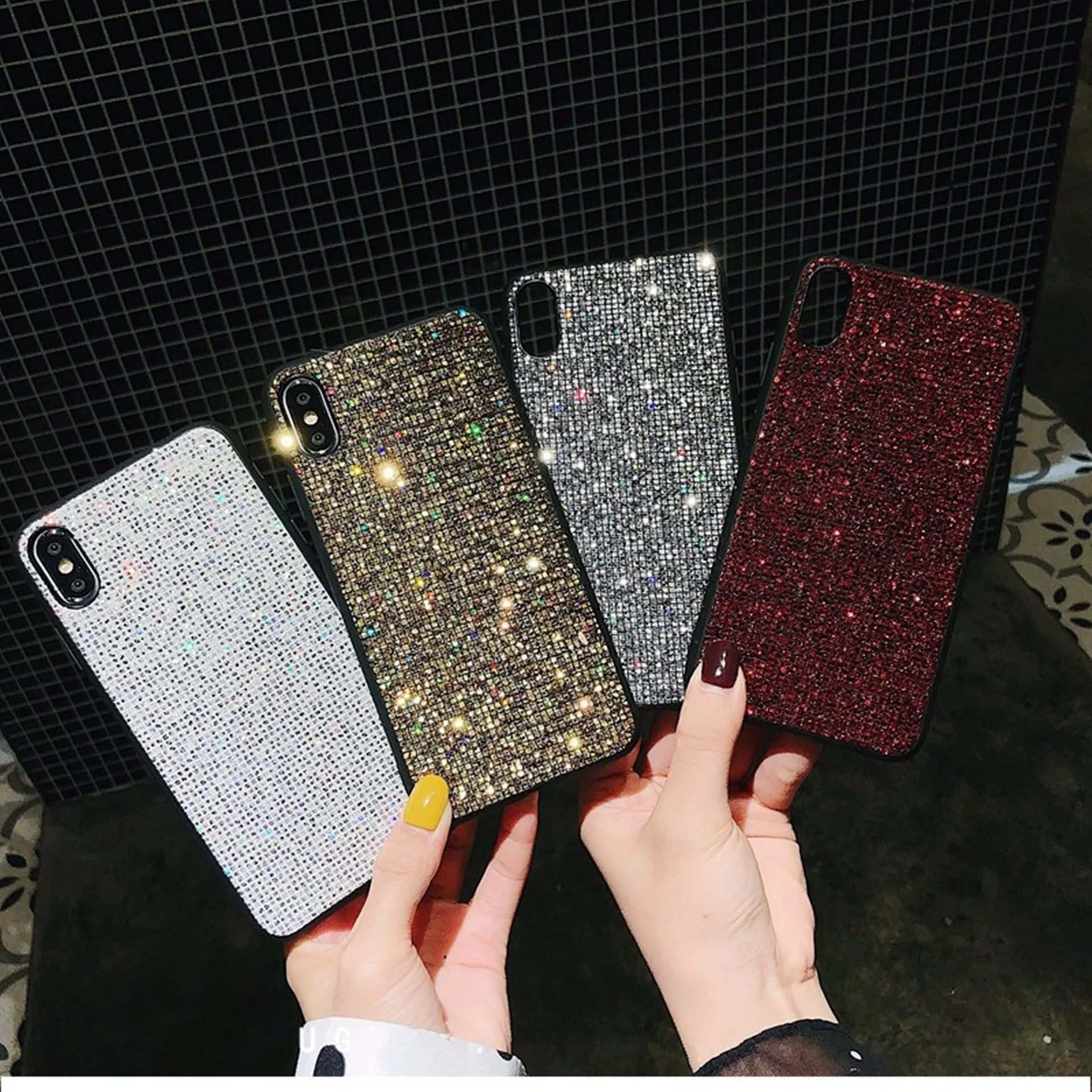 
Bling Sequins Shining Rhinestone Diamond Phone Cases Back Cover 11/11pro/12 mini/12pro max 