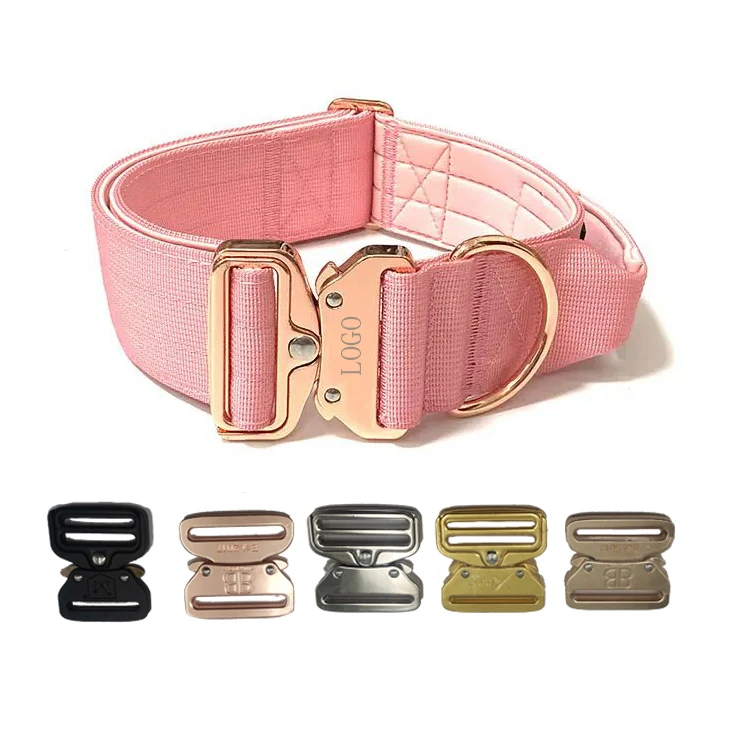2023 Hot Selling 2 Inches Custom Colors Cobra Buckle Dog Training Neoprene Padded Nylon Dog Collars