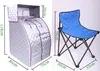 Portable mini home sauna and dry steam sauna room with hat