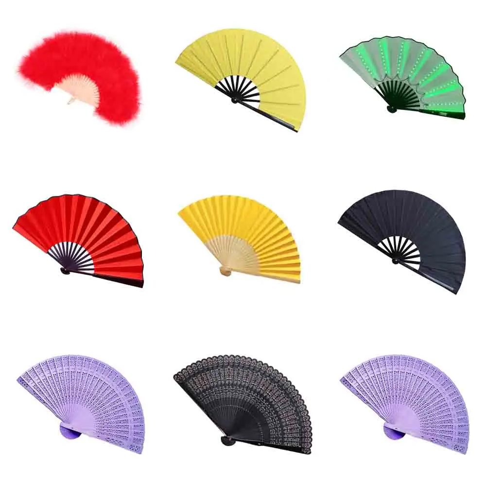 2024 Wholesale Custom Printed,Logo Folding Hand Held Holding Fan Wedding Paper Fans/
