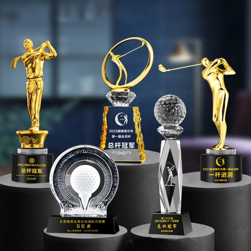 Yiwu Collection Professional Wholesale Golf Trophy Customized Golf Trophies And Awards Wholesale Glass Golf Trophy Blanks