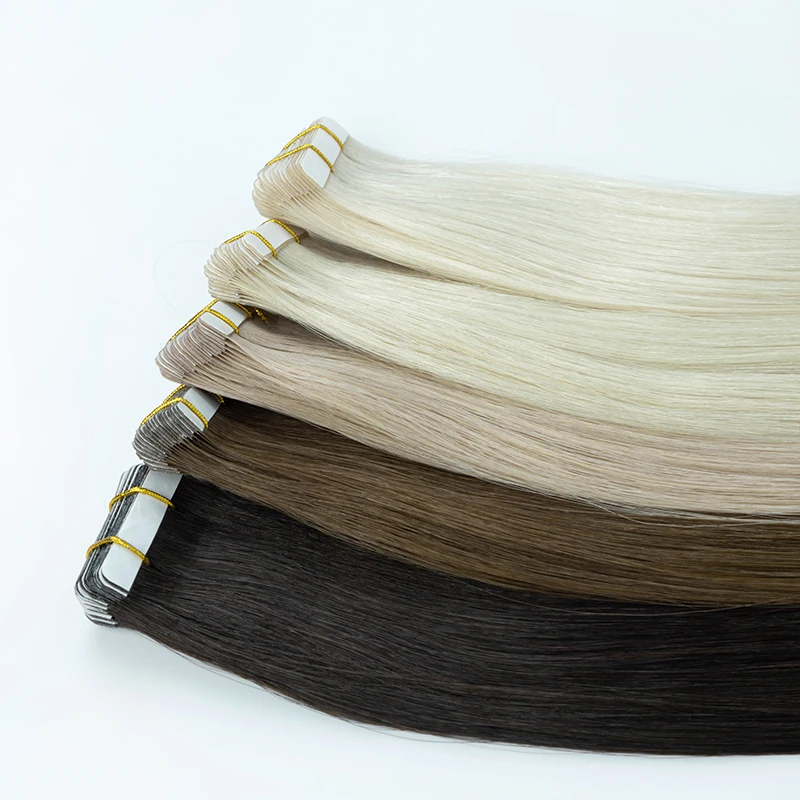 Wholesale European Hair Invisible Skin Weft Tape in Extensions 100 Human Hair Tape in Human Hair Extensions