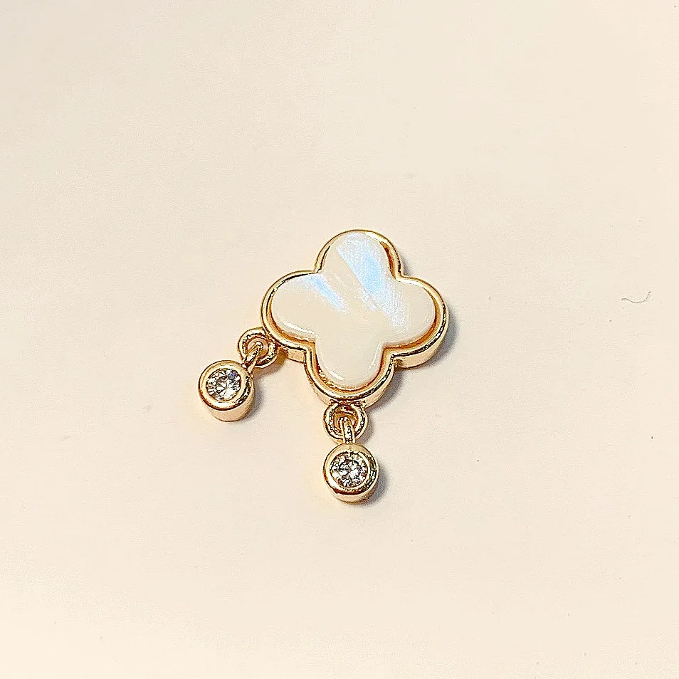 New LZ nail art color-preserving gold-plated bow tie nail jewelry zircon