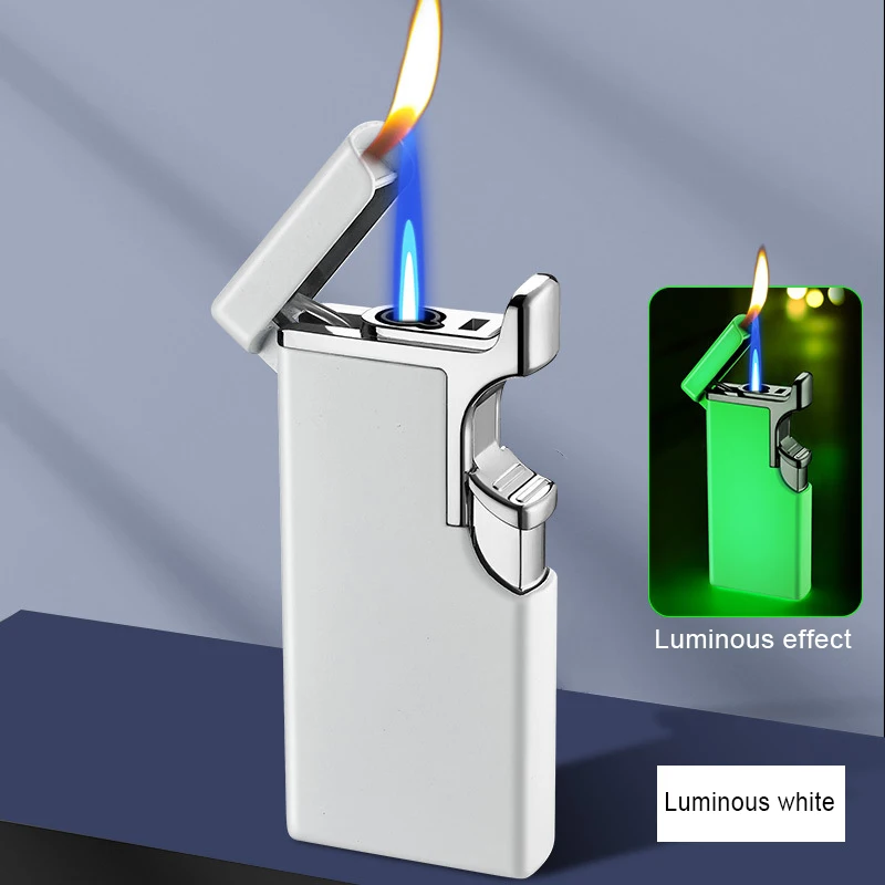 Straight flame gas flame lighter for cigarette Double flame lighter custom logo lighter