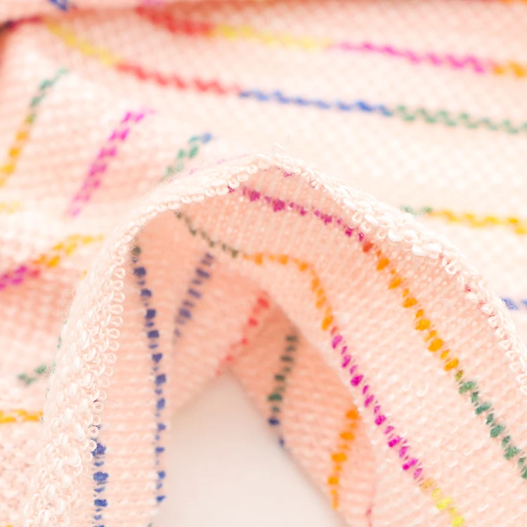 Eco Friendly 100% Polyester 270gsm Yarn Dyed Super Soft in Stock Knit Hacci Sweater Fabric