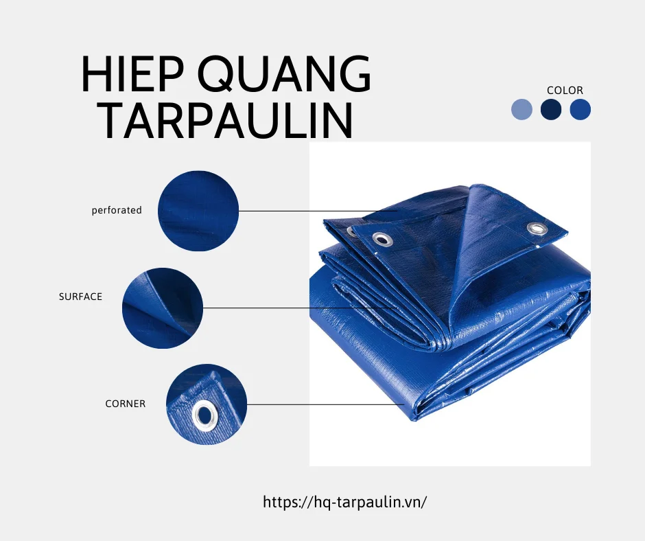 Vicryl Mesh PE tarpaulin ,  cheap , high quality Coated fabric PE Tarp 100% virgin PE Bache in Blue Silver Lamination.