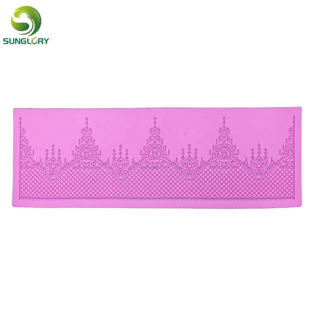 Праздничное украшение, силиконовый кружевной коврик для торта, граница, сахар, кружевная форма, форма для кексов, жвачки, пасты, помадки, инструменты для выпечки, свадебное украшение