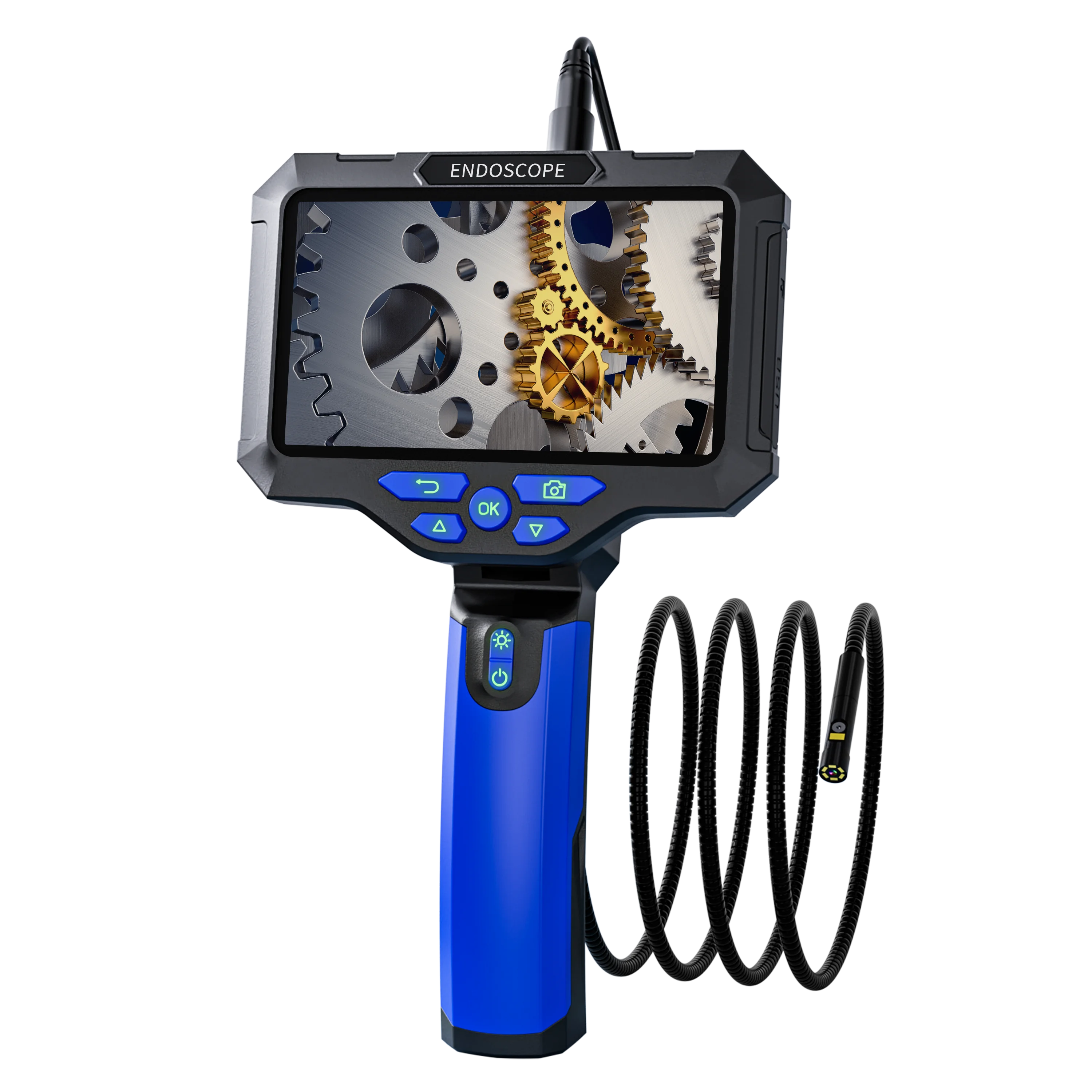 New T28 endoscope camera 5inch screen 8mm dual lens 1080P pipeline inspection camera Waterproof industrial borescope 5m cable