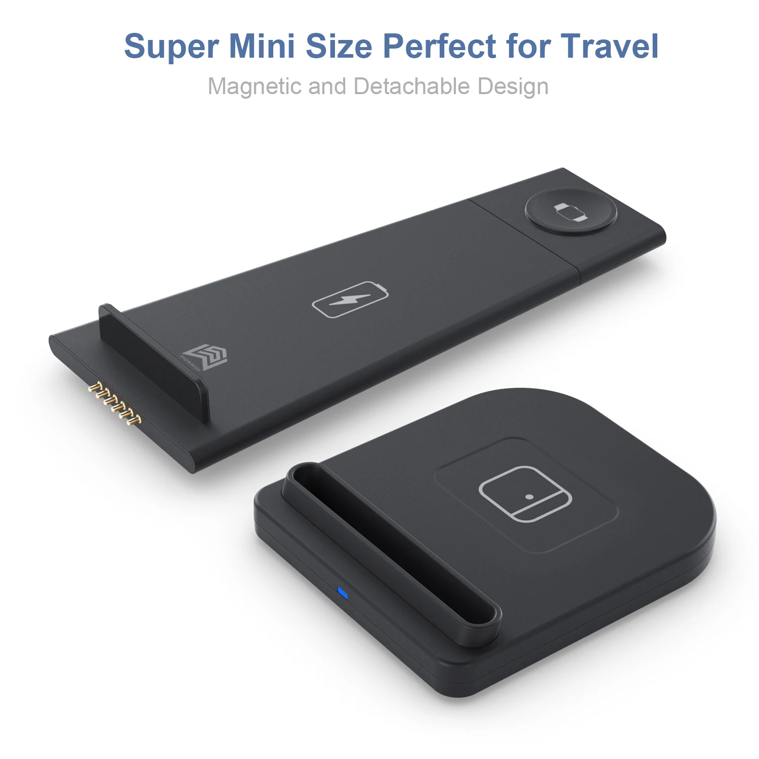 Быстрая Беспроводная зарядная станция 15 Вт Qi, Магнитная подставка для Iphone 3 в 1, зарядное устройство, складное Беспроводное зарядное устройство для путешествий