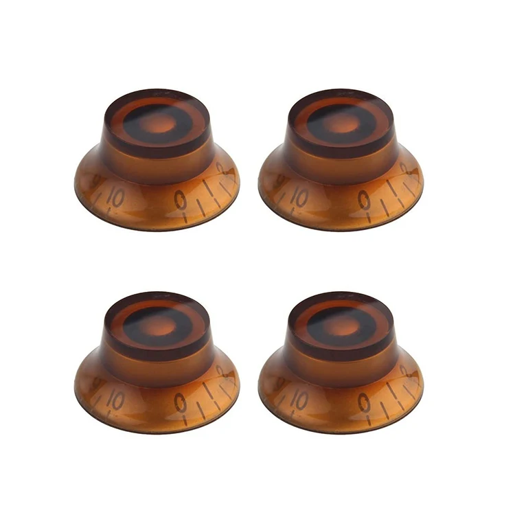 Amber Plastic Top Hat Bell Style Speed Control Guitar Knobs for LP Electric Guitar Replacement Parts