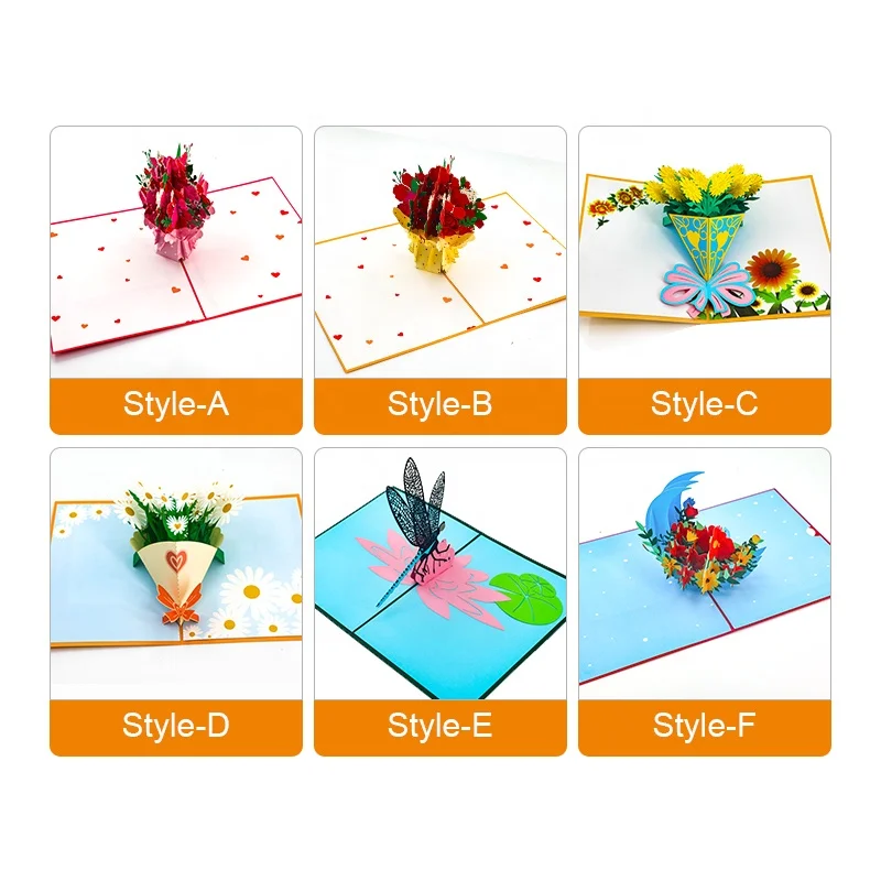 Customization Creative  Lotus Flower  Lotus Leaf  Dragonfly Anniversary Celebration Festival 3D Pop Up Greeting Card