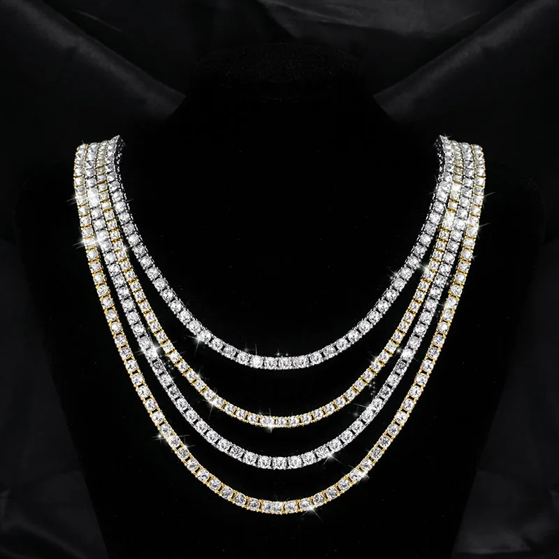 Luxury jewelry 14K gold Christmas custom tennis jewelry lab grown diamond necklace sets