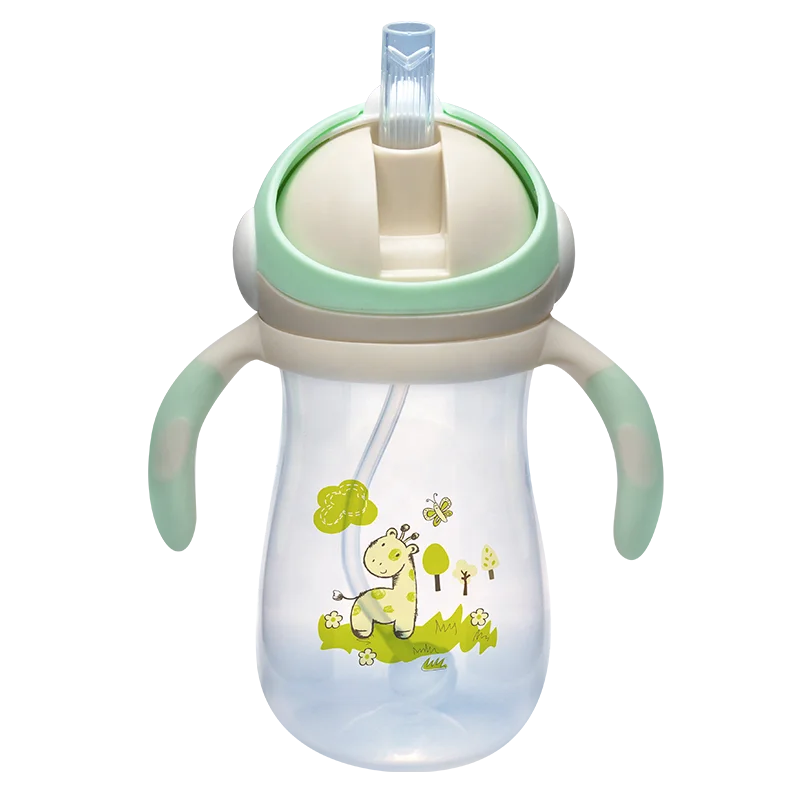 250ml Baby Water Bottles PP Funny Shape Sippy Cup Feeding Milk Baby Girl Bottle with Straw