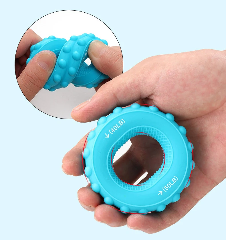Wholesale Silicone Hand Grip Ring Exercise Relieve Pressure Finger Train Hand Grip Hand Forearm Exerciser