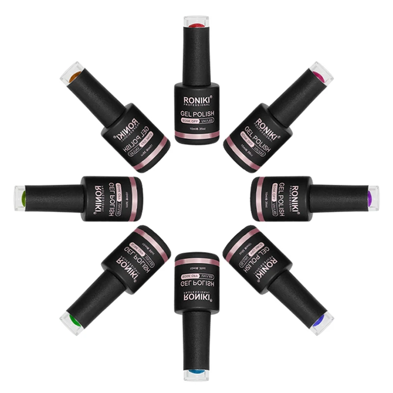RONIKI 10ml free samples nail art oem soak off private label color uv gel gel nail polish for ladies