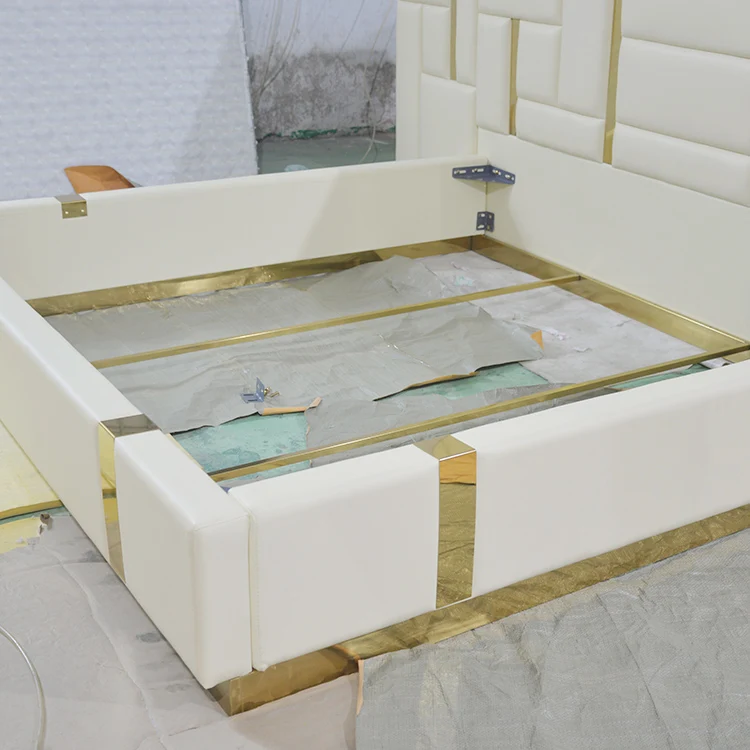 Italian modern leather size luxury bed frame room furniture