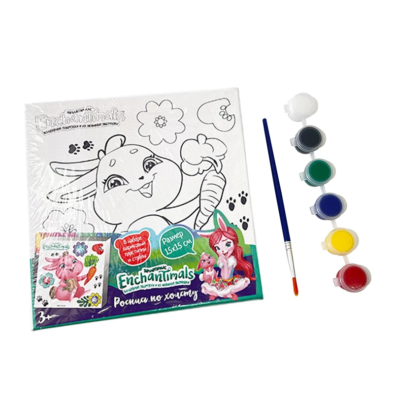 China kids painting by number 40% canvas, 60% oil easel art and craft set Diy canvas painting set