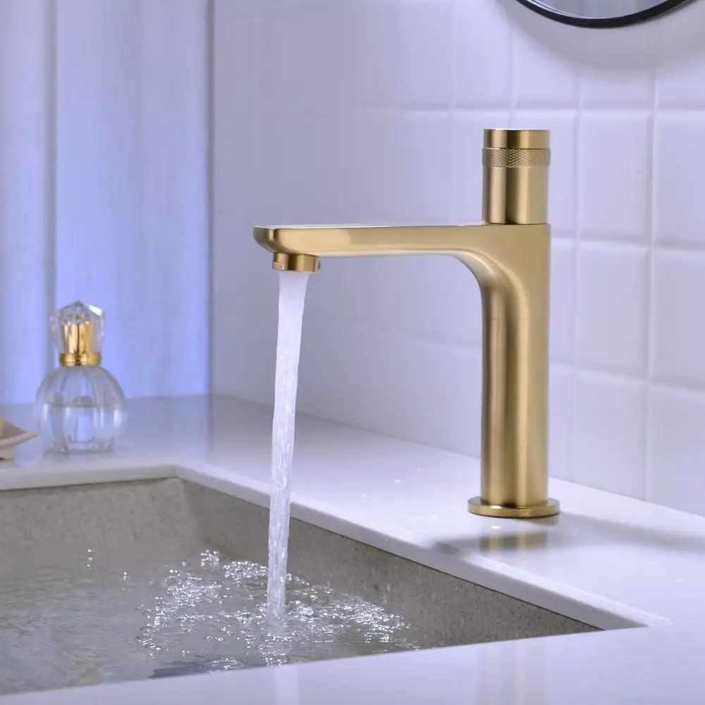 Solid Brass Bathroom Basin Faucet Mixer Tap Faucets for Bathroom,Brushed Gold,Matte Black