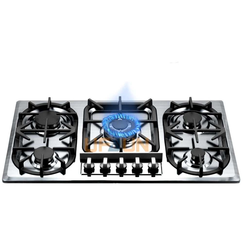 
high quality LPG/NG 60/90cm stainless steel 5 burners built in stove electric copper gas heater hob portable gas stove camping 