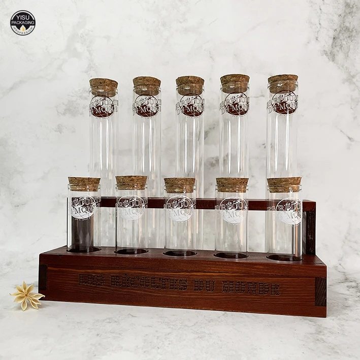 Изготовление размеров под заказ с плоским дном стеклянная пробирка пробкой фиксаторы уход за кожей лица 60 мл для научных экспериментов Декорации вечеринок Конфеты ящик
