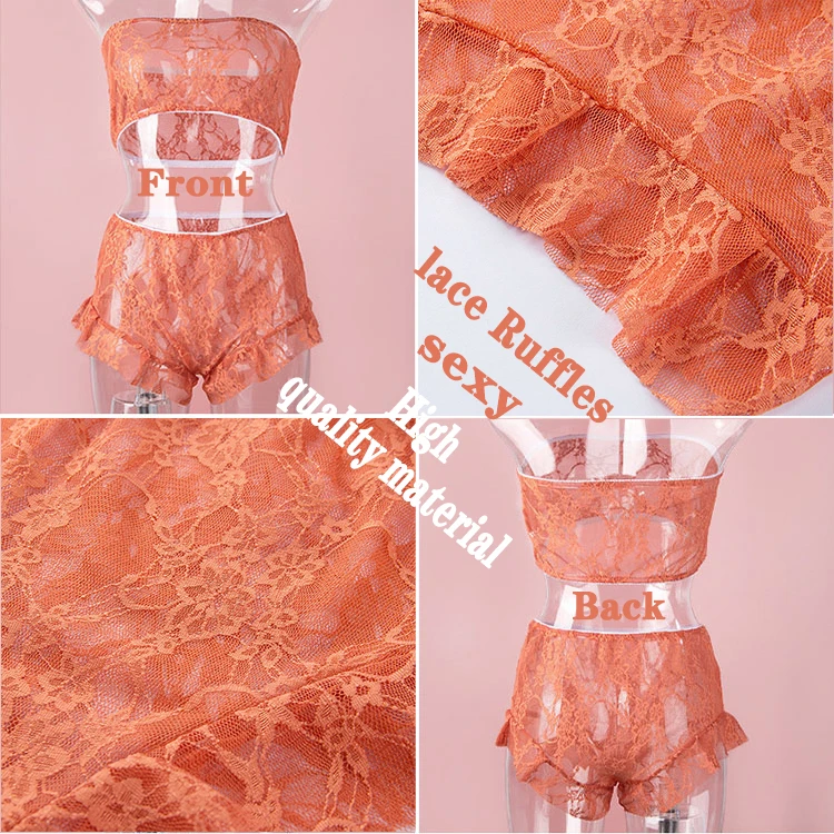 
Wholesale high quality lingerie sexy hot transparent lace womens sexy lingerie 2 piece set 