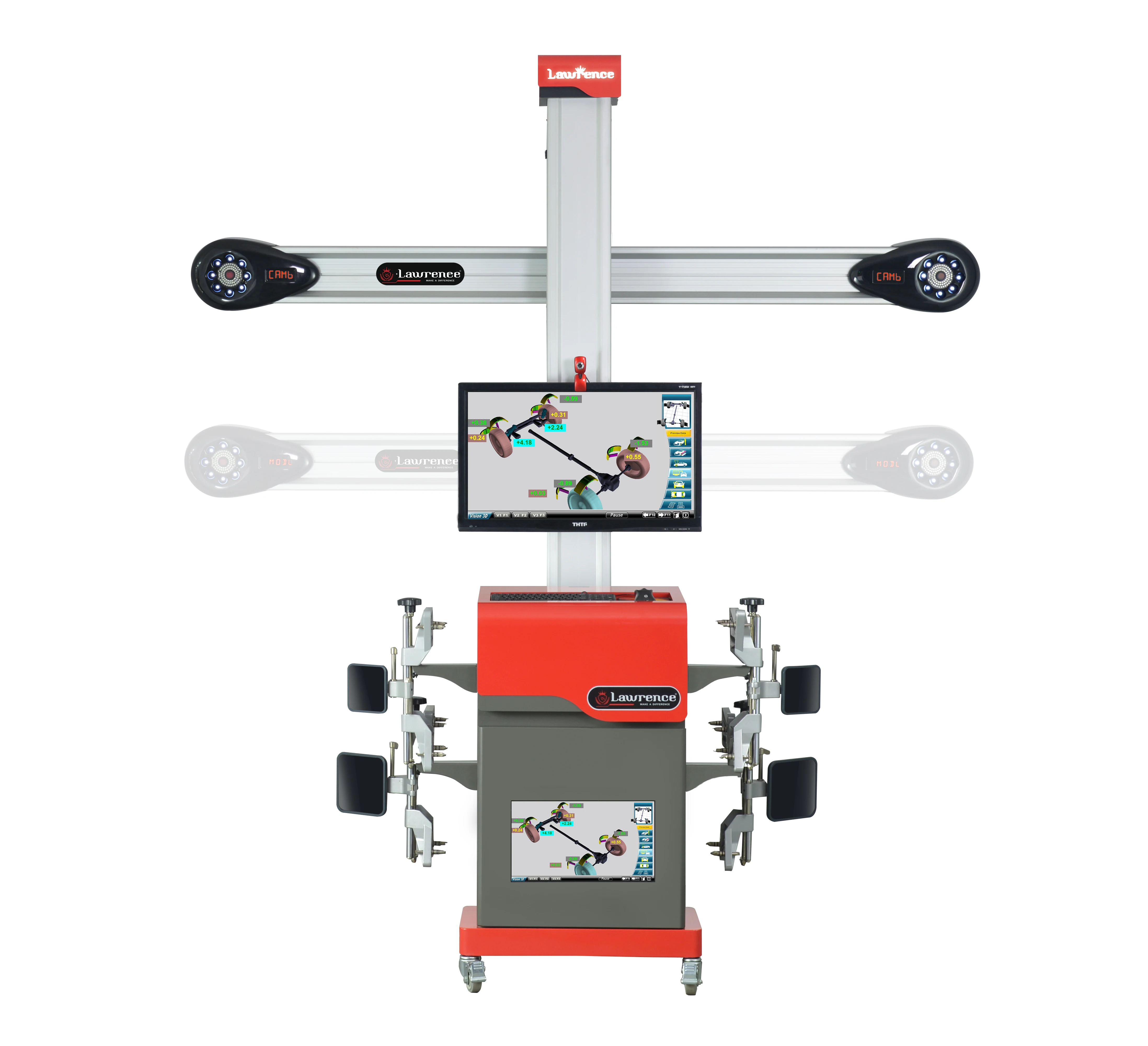 New design dual screen wheel alignment and four post car lift cmbo for workshop and vehicle equipment (1600557917949)
