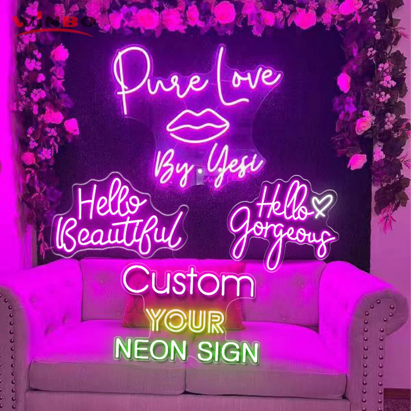 Winbo Custom Happy Birthday Sign Neon Personal Rgb Logo Letters Numbers Custom Dopshipping Sign Neon For Shop Party Event