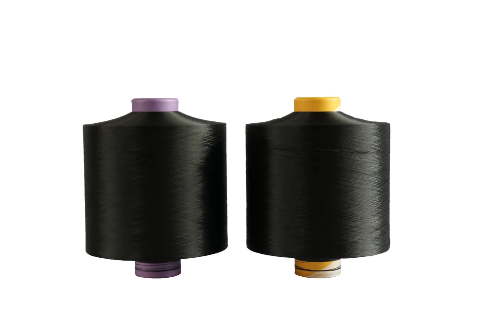 ZHINK BRAND FACTORY DTY AA GRADE 300D/96F S+Z HIM PUNCH texturized yarn 150D/48F/2 IMG BLACK/RAW WHITE/COLORFUL DTY YARN