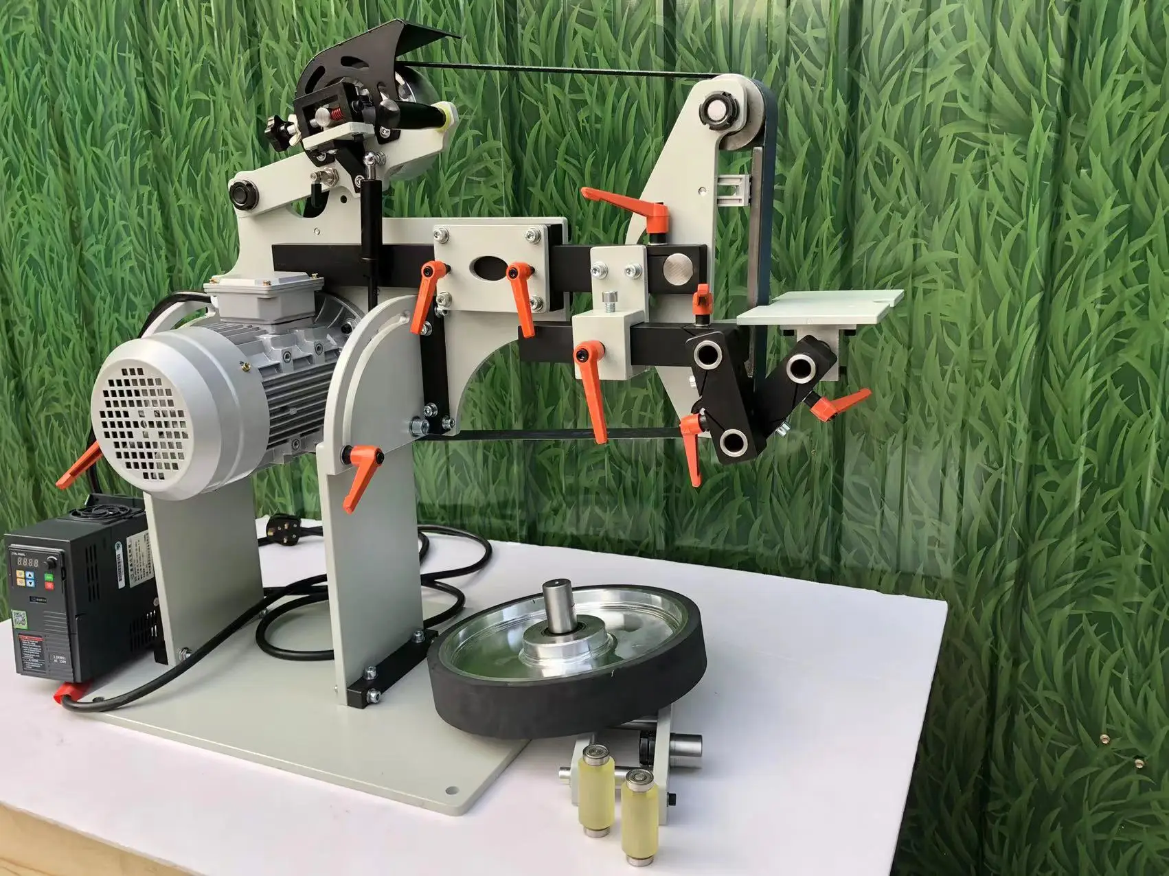 Professional manufacturer metal belt sander machine with different heads