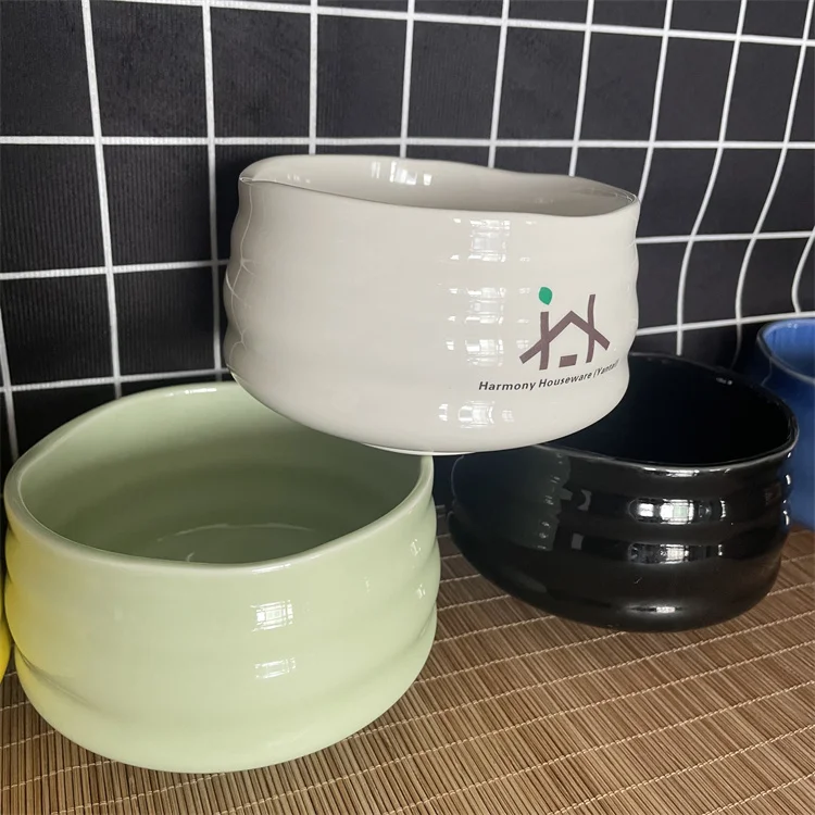 Harmony Hot Selling Craft Home Cheap Price Traditional Ceramic Different Colors Ceramic Matcha Bowl