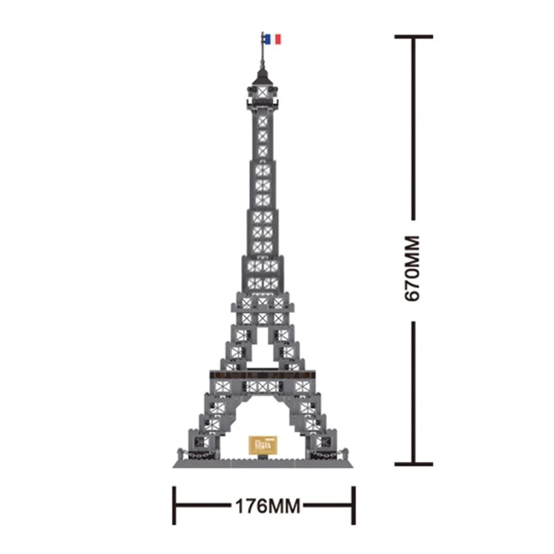 Wange 5217 France Eiffel Tower Architecture Building Blocks Creative Model for Children Gifts Building Toys