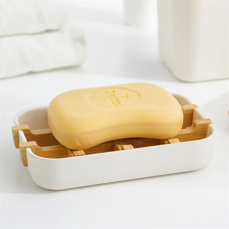Eco-friendly natural bamboo soap tray, bamboo bath soap holder  mildew-proof drainage soap box